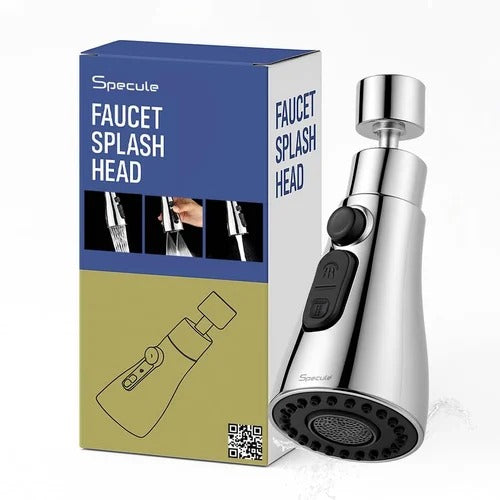 Flexible Faucet Splash Head for Kitchen Sink | Mesh Spray/Stream/Dual Aqua Blade | Strong Water Boost | Convenient Tap Extension for Easy Access - Upgrade Your Kitchen